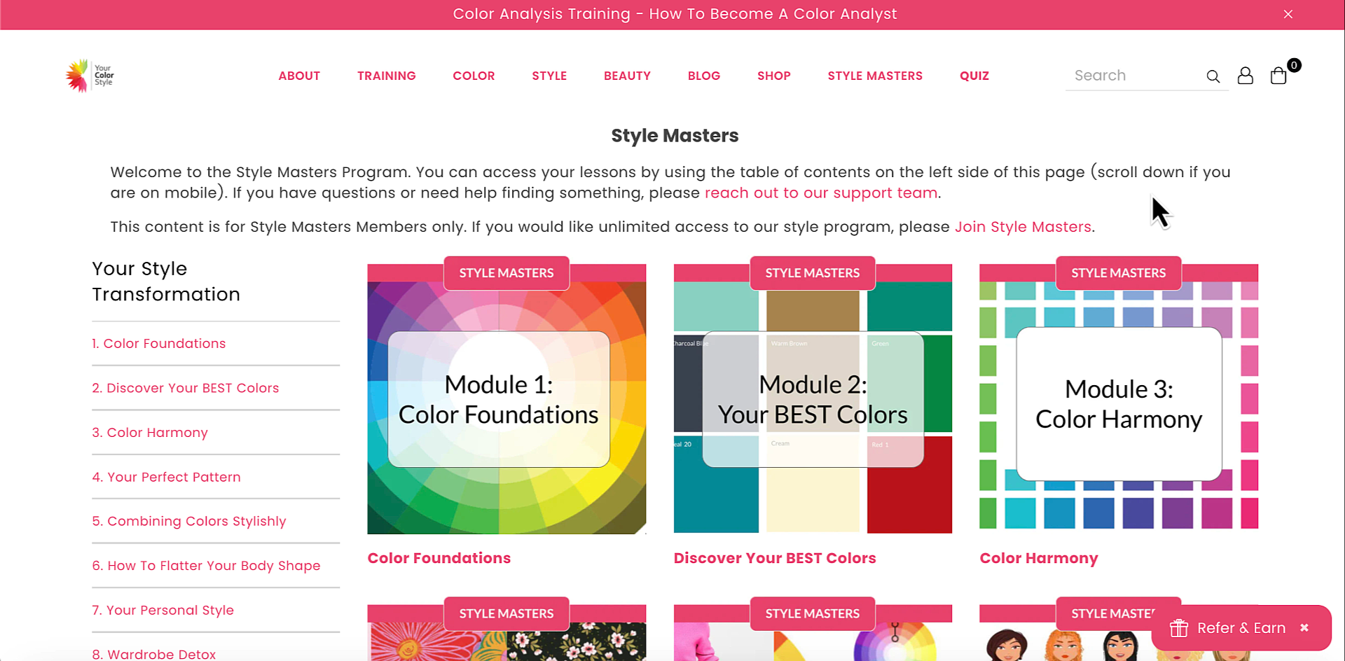 The First 5 Modules in Style Masters