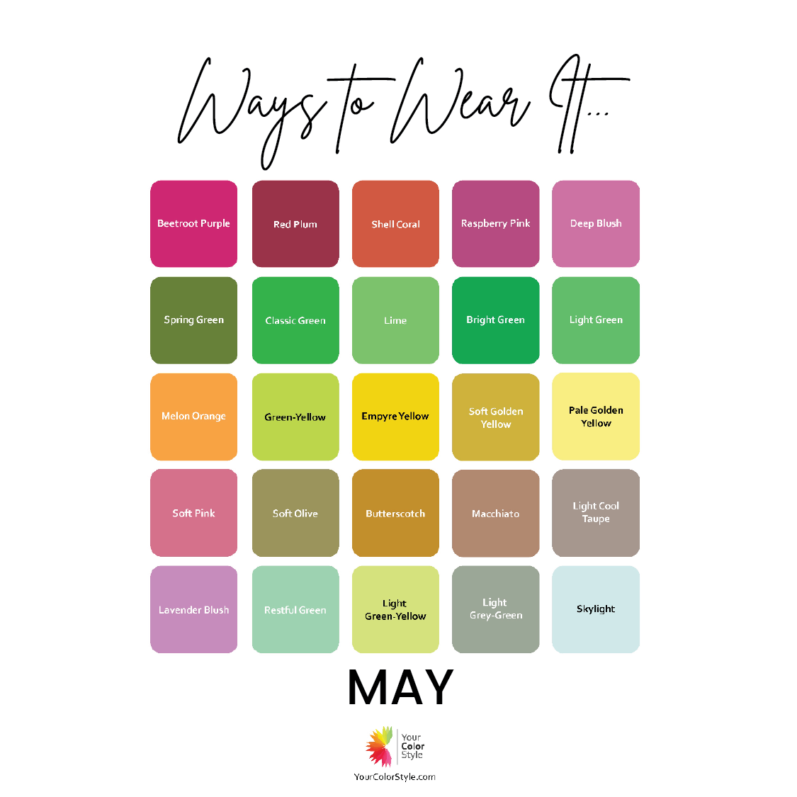 4 Ways To Wear Our May 2023 Color Palette