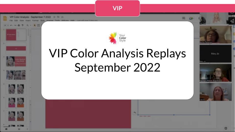 September 2022 VIP Color Analysis Replays