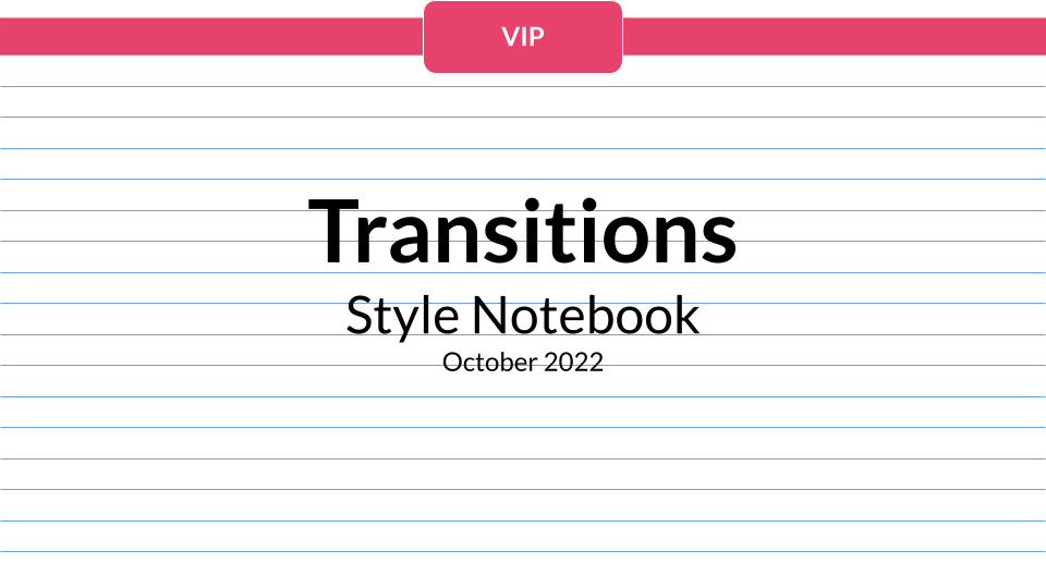 Style Notebook - October 2022