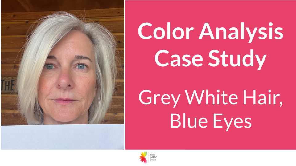 Color Analysis - White Grey Hair, Blue Eyes