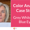 Color Analysis - White Grey Hair, Blue Eyes