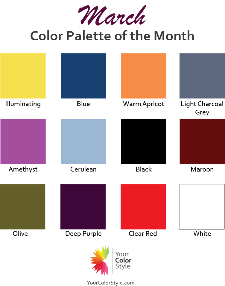 March Color Pattern Color Palette of the Month - March