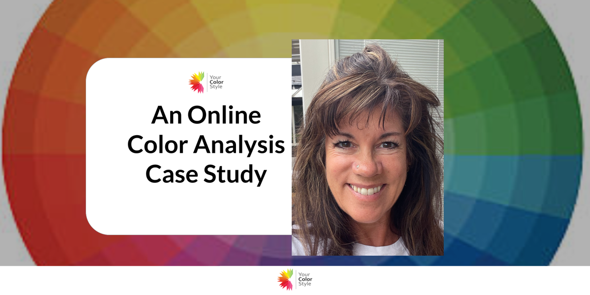 Online Color Analysis Dark Hair, Warm Highlights, Brown Eyes