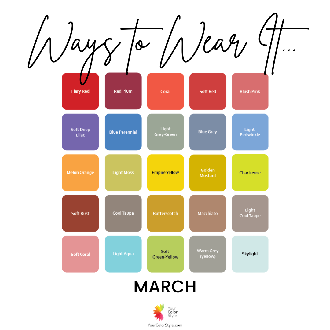 Ways to Wear the March Color Palette of the Month