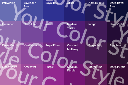 Bright Cool Deep Purples - Color Palette Print