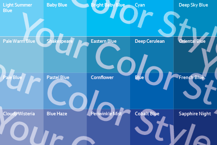 Bright Cool Light Blues - Color Palette Print