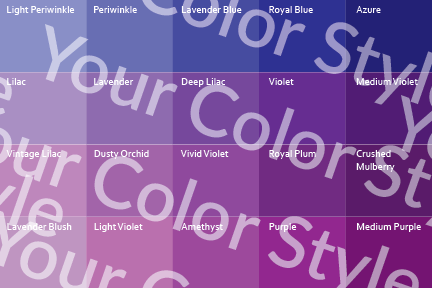 Bright Cool Light Purples - Color Palette Print