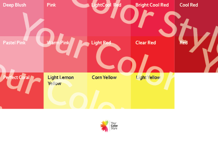 Bright Cool Light Reds - Color Palette Print