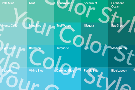 Bright Cool Light Warm Blues - Color Palette Print