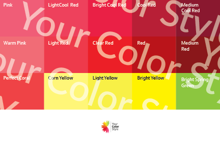 Bright Cool Medium Reds - Color Palette Print