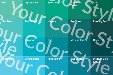 Bright Cool Medium Warm Blues - Color Palette Print
