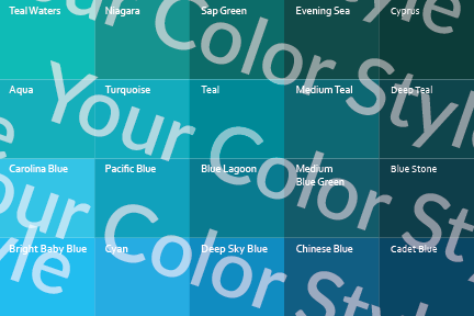 Bright Warm Deep Blues - Color Palette Print
