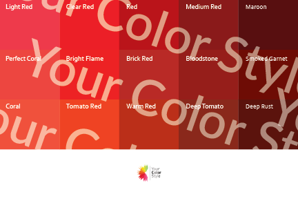Bright Warm Deep Reds - Color Palette Print