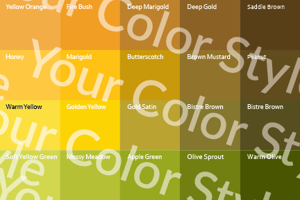Bright Warm Deep Yellows - Color Palette Print