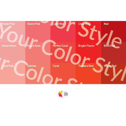 Bright Warm Light Reds - Color Palette Prints