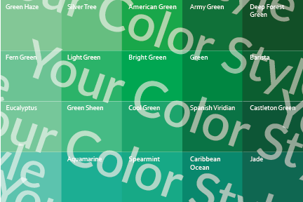 Bright Warm Medium Greens - Color Palette Print