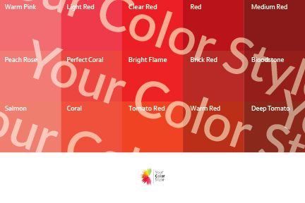 Bright Warm Medium Reds - Color Palette Print