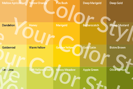 Bright Warm Medium Yellows - Color Palette Print