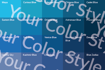 Soft Cool Deep Blues - Color Palette Print