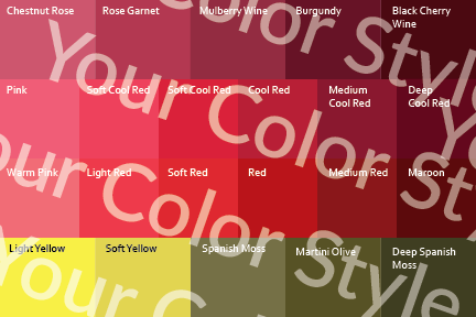 Soft Cool Deep Reds - Color Palette Print