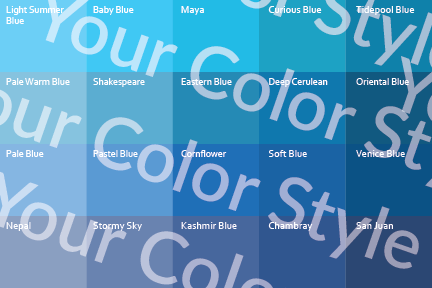 Soft Cool Light Blues - Color Palette Print