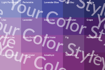 Soft Cool Light Purples - Color Palette Print