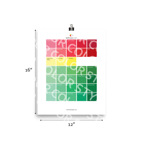 Soft Cool Light Color Palette - Red to Green