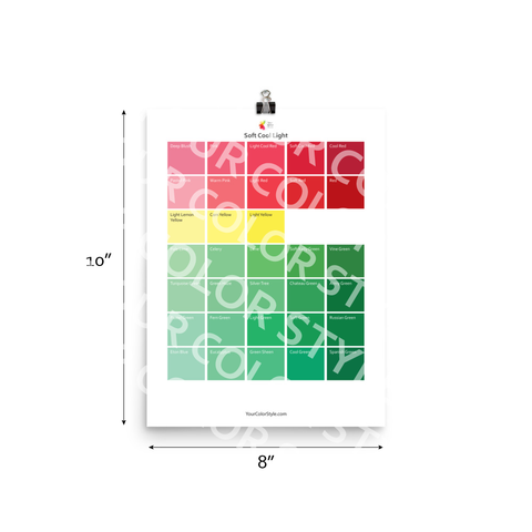 Soft Cool Light Color Palette - Red to Green