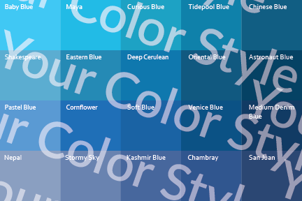 Soft Cool Medium Blues - Color Palette Print