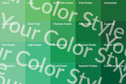 Soft Cool Medium Greens - Color Palette Print