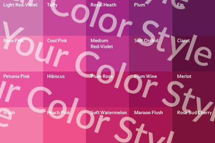 Soft Cool Medium Pinks - Color Palette Print