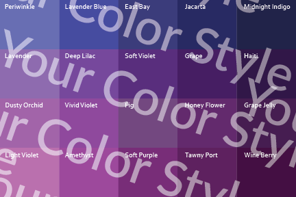 Soft Cool Medium Purples - Color Palette Print