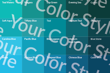 Soft Warm Deep Blues - Color Palette Print