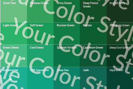 Soft Warm Deep Greens - Color Palette Print