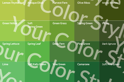 Soft Warm Deep Warm Greens - Color Palette Print