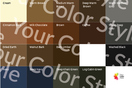 Soft Warm Deep Neutrals - Color Palette Print