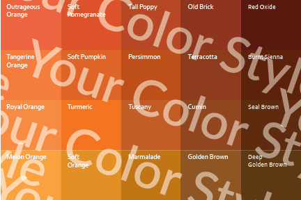 Soft Warm Deep Oranges - Color Palette Print