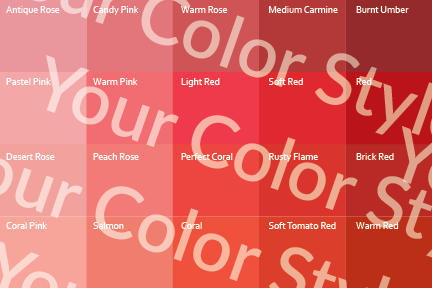 Soft Warm Light Reds - Color Palette Prints