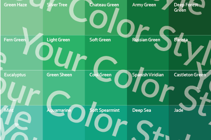 Soft Warm Medium Greens - Color Palette Print