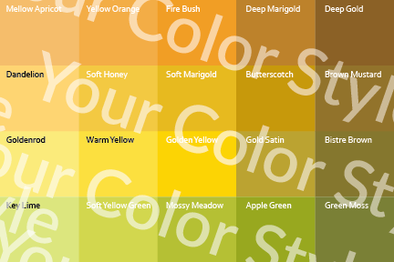 Soft Warm Medium Yellows - Color Palette Print