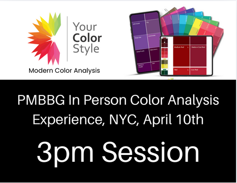 PMBBG In Person Color Analysis Experience, 3pm