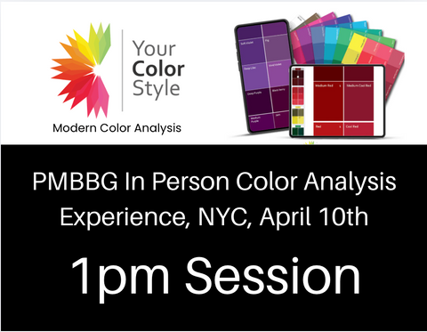 PMBBG In Person Color Analysis Experience, 1pm