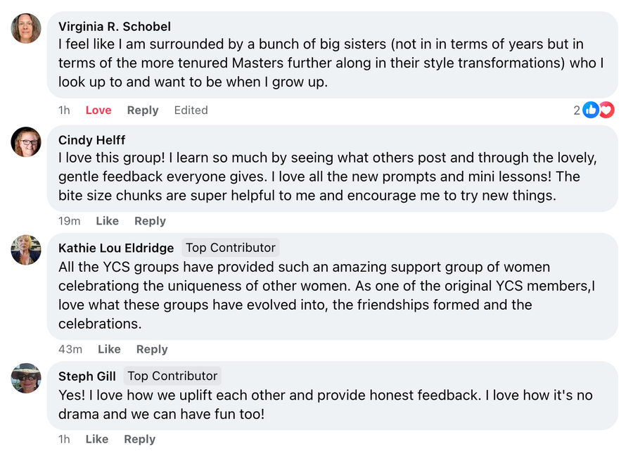 Style Masters member comments about live calls