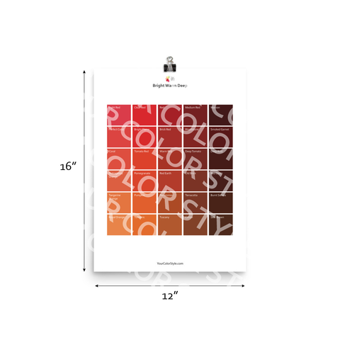 Bright Warm Deep Color Palette - Reds