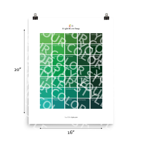 Bright Warm Deep Color Palette - Greens