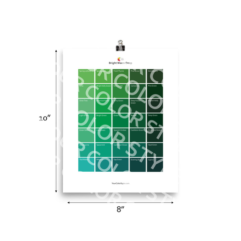 Bright Warm Deep Color Palette - Greens