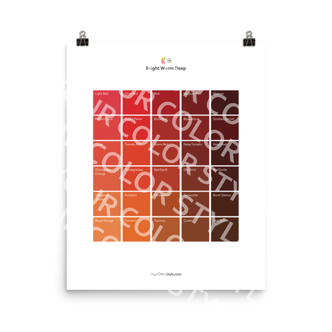 Bright Warm Deep Color Palette - Reds