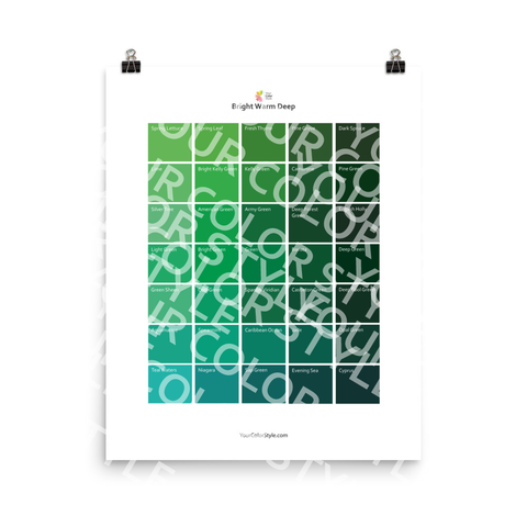 Bright Warm Deep Color Palette - Greens