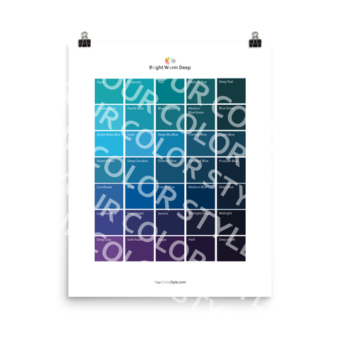 Bright Warm Deep Color Palette - Blue to Purple